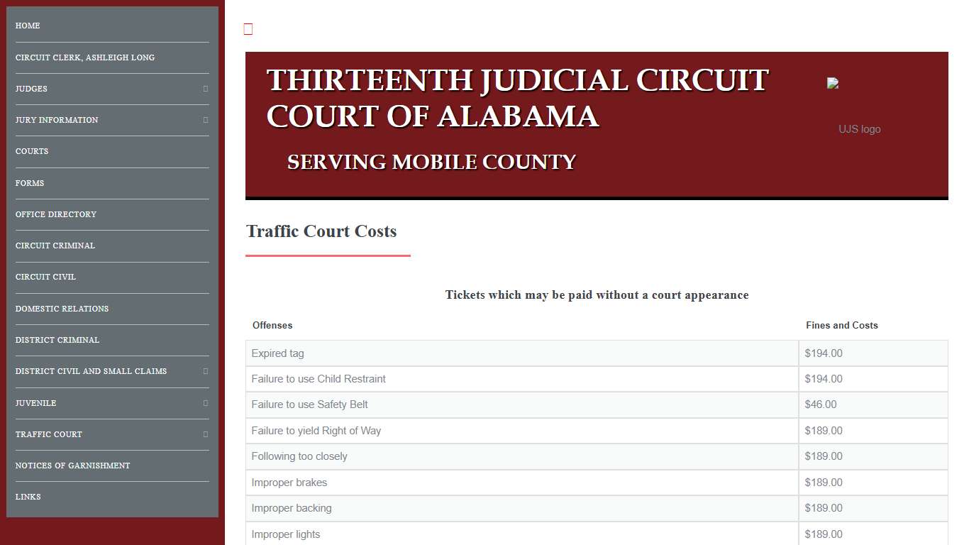 Mobile County - Thirteenth Judicial Circuit Court of Alabama